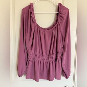 Nine West Dusty Rose Ruffle Blouse